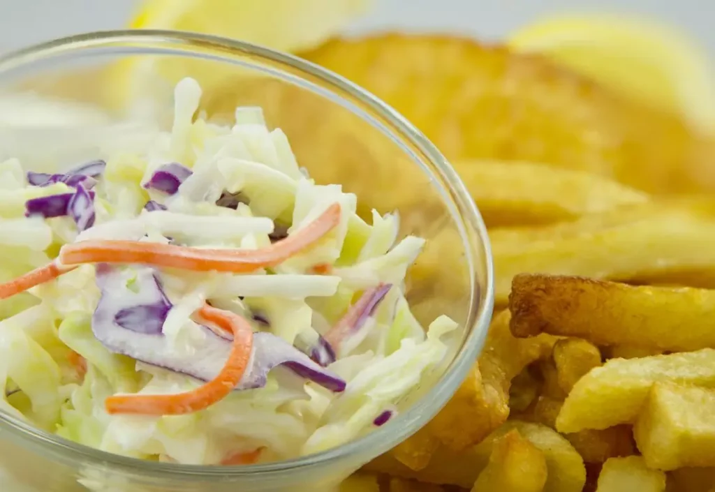 tasty coleslaw by union jack fish and chips in ontario, canada