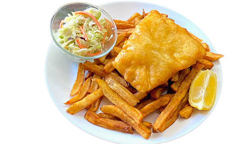 BOGO - 1pc halibut and chips (Buy 1 get 1 half price)