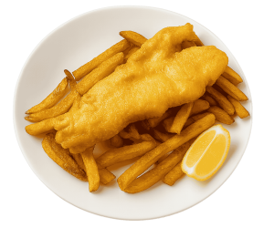 Cod and Chips (20% off happy hour) (ONLINE ORDERS ONLY)