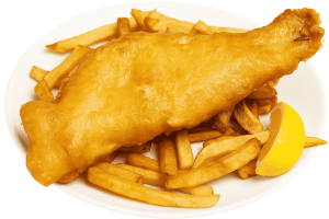 1pc Haddock & Chips (20% off happy hour)(ONLINE ORDERS ONLY)